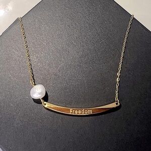 Freedom Pendant w Natural Stone Necklace